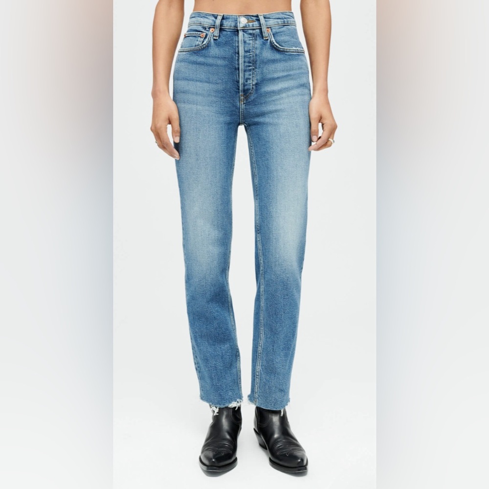 RE/DONE Comfort Stretch High Rise Stove Pipe Jeans Sz 28